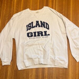 Island Girl White Sweatshirt